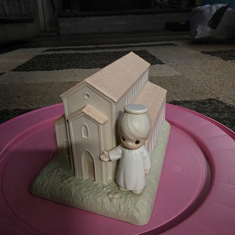 Precious Moments There's a Christian welcome here. Signed